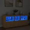 Image de vidaXL Buffet avec lumières LED chêne sonoma 162x37x67 cm