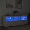 Image de vidaXL Buffet avec lumières LED blanc 181,5x37x67 cm
