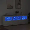 Image de vidaXL Buffet avec lumières LED blanc 202x37x67 cm