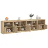 Image de vidaXL Buffet avec lumières LED chêne sonoma 283x37x67 cm