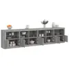 Image de vidaXL Buffet avec lumières LED sonoma gris 283x37x67 cm