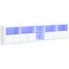 Image de vidaXL Buffet avec lumières LED blanc 283x37x67 cm