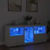 Image de vidaXL Buffet avec lumières LED blanc 162x37x67 cm
