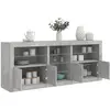 Image de vidaXL Buffet avec lumières LED gris béton 162x37x67 cm