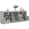 Image de vidaXL Buffet avec lumières LED gris béton 181,5x37x67 cm