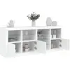 Image de vidaXL Buffet avec lumières LED blanc 164x37x67 cm