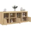 Image de vidaXL Buffet avec lumières LED chêne sonoma 164x37x67 cm