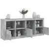 Image de vidaXL Buffet avec lumières LED gris béton 164x37x67 cm