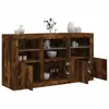 Image de vidaXL Buffet avec lumières LED chêne fumé 123x37x67 cm