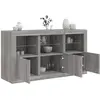 Image de vidaXL Buffet avec lumières LED sonoma gris 123x37x67 cm