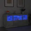 Image de vidaXL Buffet avec lumières LED gris béton 142,5x37x67 cm