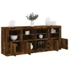 Image de vidaXL Buffet avec lumières LED chêne fumé 163x37x67 cm
