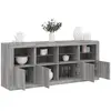 Image de vidaXL Buffet avec lumières LED sonoma gris 163x37x67 cm