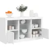 Image de vidaXL Buffet avec lumières LED blanc 123x37x67 cm
