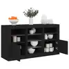 Image de vidaXL Buffet avec lumières LED noir 123x37x67 cm