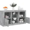 Image de vidaXL Buffet avec lumières LED gris béton 123x37x67 cm