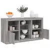 Image de vidaXL Buffet avec lumières LED sonoma gris 123x37x67 cm