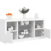 Image de vidaXL Buffet avec lumières LED blanc 142,5x37x67 cm