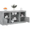Image de vidaXL Buffet avec lumières LED gris béton 142,5x37x67 cm