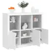 Image de vidaXL Buffets avec lumières LED 3 pcs blanc bois d'ingénierie