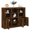 Image de vidaXL Buffets avec lumières LED 3 pcs chêne fumé bois d'ingénierie