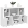 Image de vidaXL Buffets avec lumières LED 3 pcs blanc bois d'ingénierie