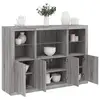 Image de vidaXL Buffets avec lumières LED 3 pcs sonoma gris bois d'ingénierie