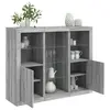 Image de vidaXL Buffets avec lumières LED 3 pcs sonoma gris bois d'ingénierie