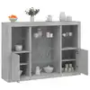 Image de vidaXL Buffets avec lumières LED 3 pcs gris béton bois d'ingénierie