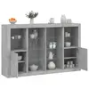 Image de vidaXL Buffets avec lumières LED 3 pcs gris béton bois d'ingénierie