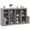 Image de vidaXL Buffets avec lumières LED 3 pcs sonoma gris bois d'ingénierie