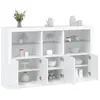 Image de vidaXL Buffet avec lumières LED blanc 162x37x100 cm