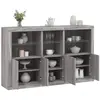 Image de vidaXL Buffet avec lumières LED sonoma gris 162x37x100 cm