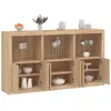 Image de vidaXL Buffet avec lumières LED chêne sonoma 181,5x37x100 cm