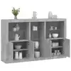 Image de vidaXL Buffet avec lumières LED gris béton 162x37x100 cm