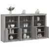 Image de vidaXL Buffet avec lumières LED sonoma gris 181,5x37x100 cm