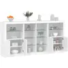 Image de vidaXL Buffet avec lumières LED blanc 202x37x100 cm