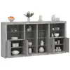 Image de vidaXL Buffet avec lumières LED sonoma gris 202x37x100 cm