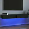 Image de vidaXL Meubles TV avec éclairage LED 2 pcs noir 60x35x15,5 cm