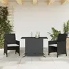 Image de vidaXL Ensemble de bistro 3 pcs avec coussins noir résine tressée