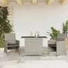 Image de vidaXL Ensemble de bistro 3 pcs et coussins gris clair résine tressée