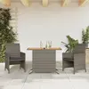 Image de vidaXL Ensemble de bistro 3 pcs avec coussins gris résine tressée