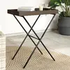 Image de vidaXL Table à plateau pliable marron 65x40x75 cm résine tressée