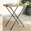 Image de vidaXL Table à plateau pliable beige 65x40x75 cm résine tressée