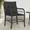 Image de vidaXL Chaises de jardin avec coussins lot de 2 noir résine tressée