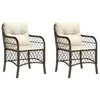 Image de vidaXL Chaises de jardin avec coussins lot de 2 marron résine tressée