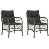 Image de vidaXL Chaises de jardin avec coussins lot de 2 gris résine tressée