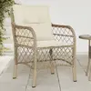 Image de vidaXL Chaises de jardin avec coussins lot de 2 beige résine tressée