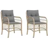 Image de vidaXL Chaises de jardin avec coussins lot de 2 mélange beige rotin