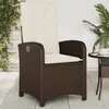 Image de vidaXL Chaise inclinable de jardin avec coussins marron résine tressée